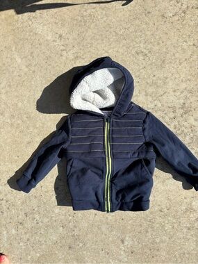 Tommy Bahama Navy Hoodie with Cream Sherpa Lining